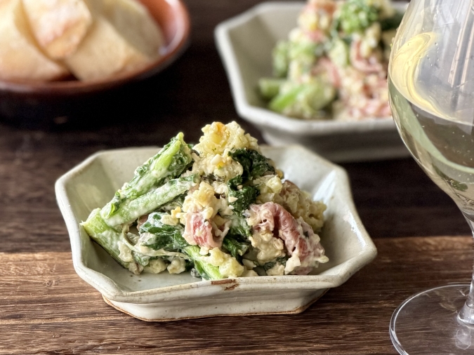 菜の花のポテサラ