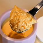 cafe Si 　プリン　すくった様子