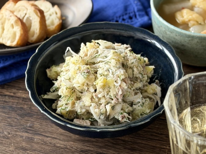 鯖とディルのポテサラ