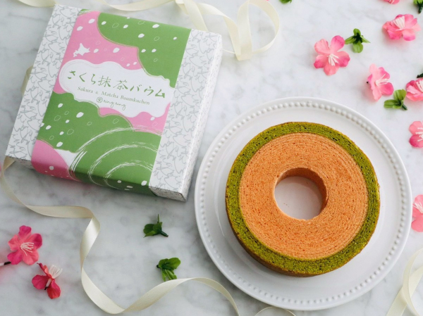 米粉のバウムクーヘンring ring「ソフトバウムさくら抹茶」