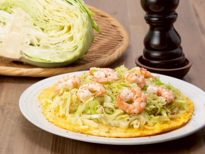 キャベツたっぷりオープンオムレツ