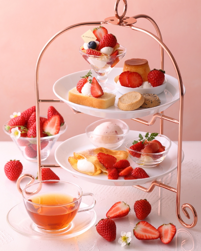 キハチ カフェ 春のストロベリーフェア 季節のAfternoon Tea Set