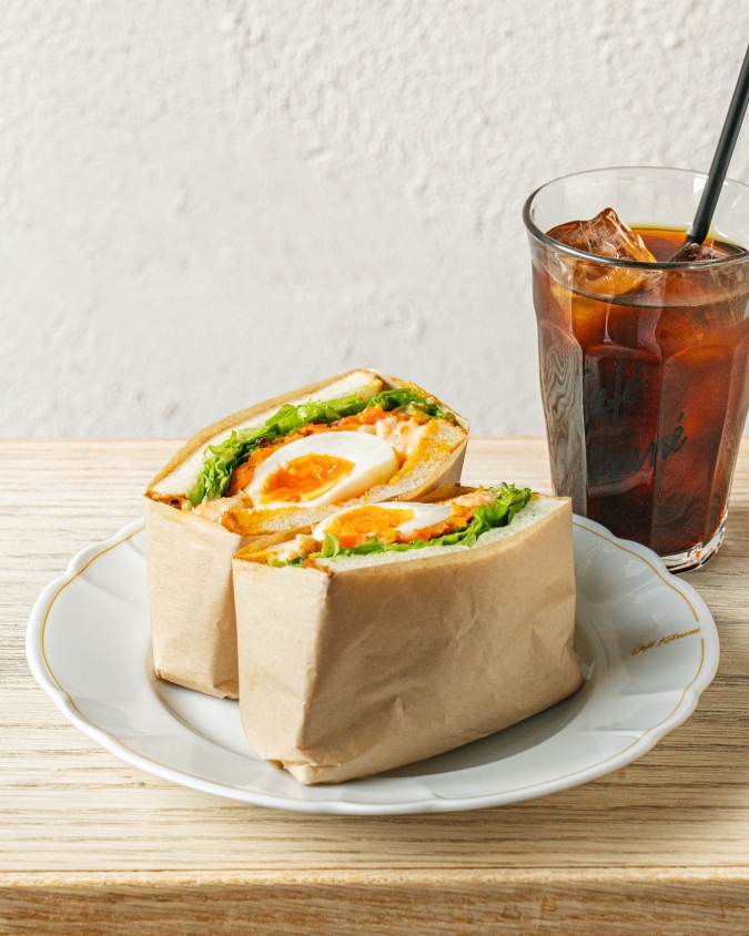 カフェキツネ　エッグ明太子サンドイッチ