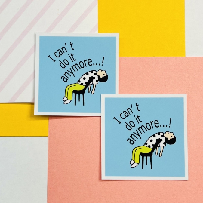 森田印房「ステッカー『もう無理』」　文具女子博 pop-up in 博多2026