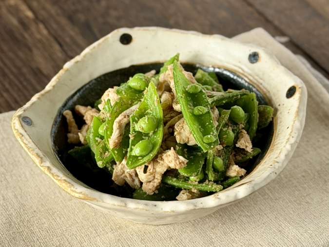 スナップエンドウ胡麻和え