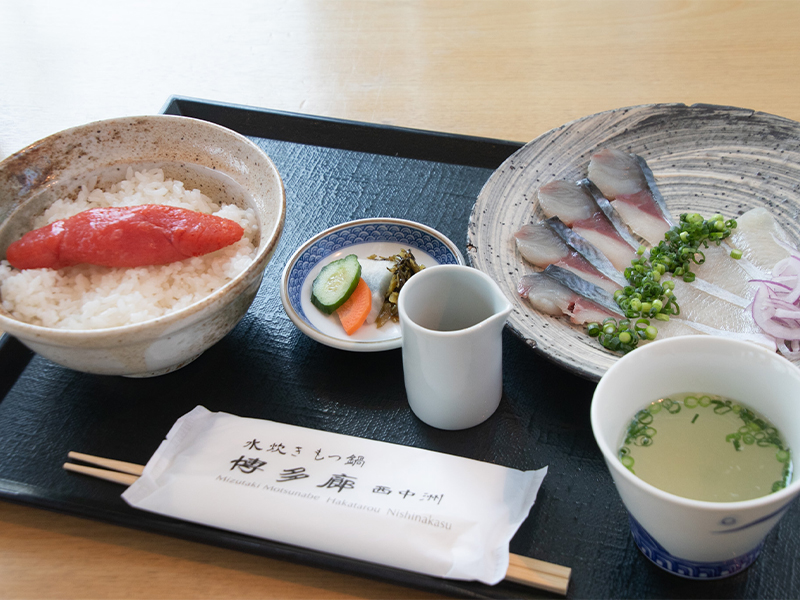 水炊き もつ鍋 博多廊 西中洲／博多明太ゴマサバ御膳