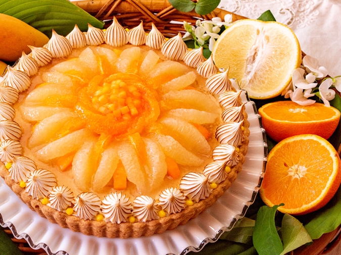 キルフェボン　柑橘とマンゴーの甘酸っぱいレアチーズタルト