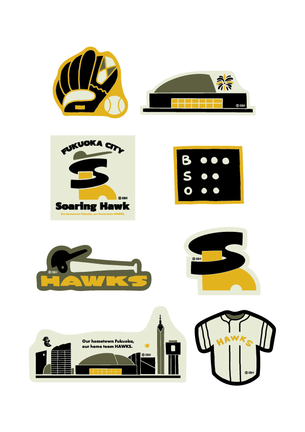 福岡ソフトバンクホークス×ユナイテッドアローズ グリーンレーベル リラクシング　ステッカー