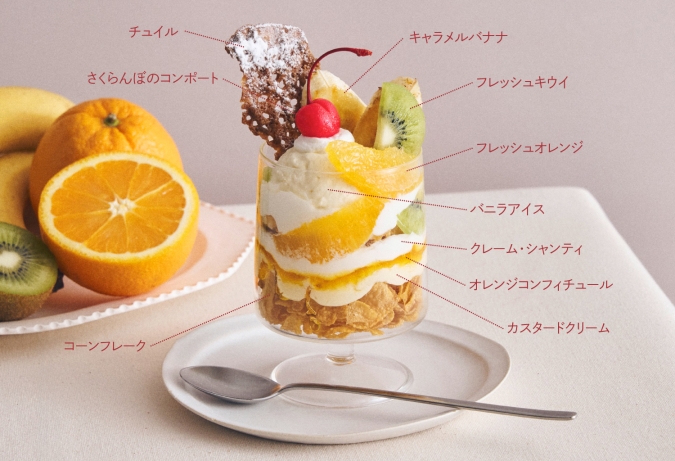 カフェ＆ブックス ビブリオテーク　ごろっと果実のフルーツパフェ