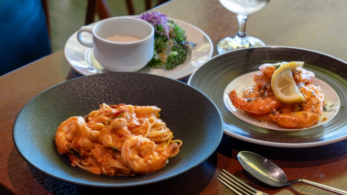 PALM BEACH パスタ・ガーリックシュリンプ