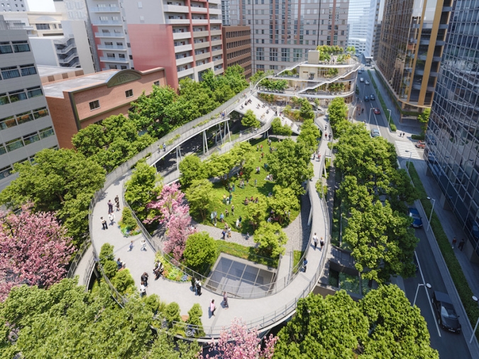 明治公園　博多駅前　俯瞰