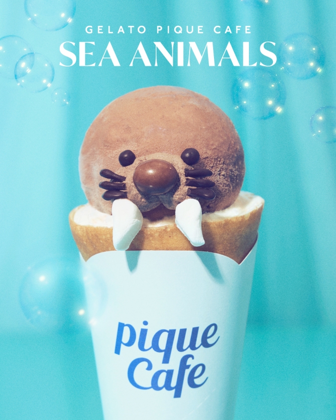gelato pique cafe（ジェラート ピケ カフェ） “SEA ANIMALS” フェア「ひんやりせいうちクレープ～チョコバナナ＆ティラミス～」