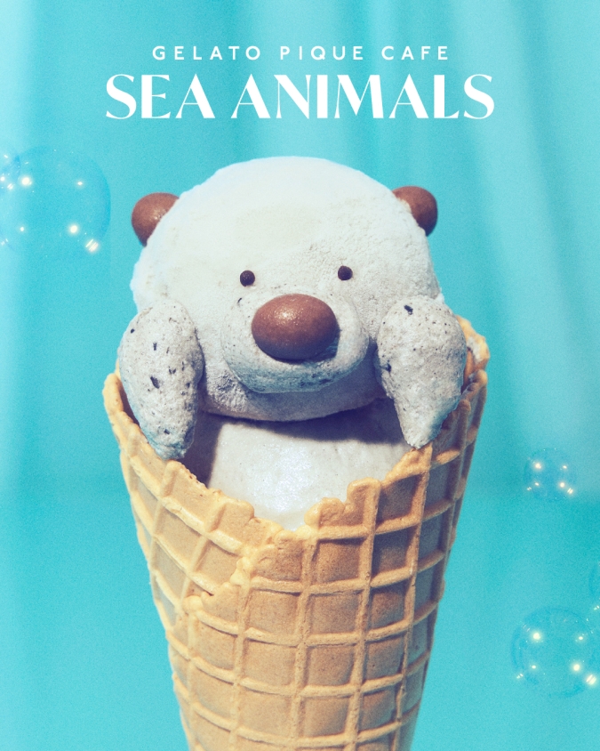 gelato pique cafe（ジェラート ピケ カフェ） “SEA ANIMALS” フェア「ぷかぷかラッコジェラート～黒ごま～」
