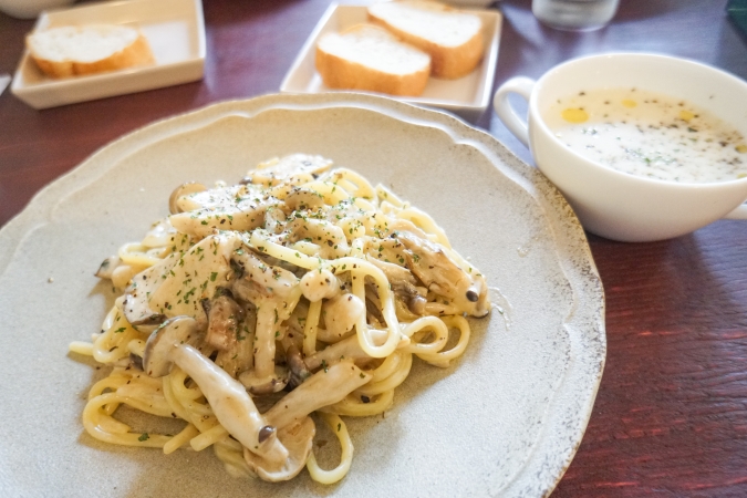 喫茶今日　クリームソースパスタ