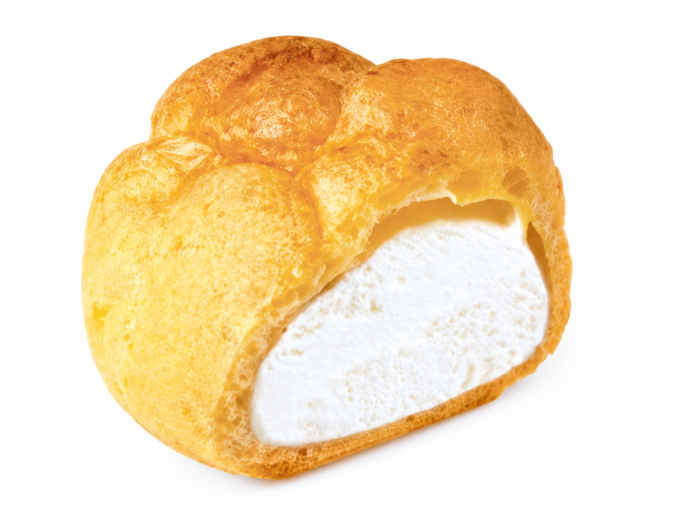 不二家　100円シュークリーム　断面　