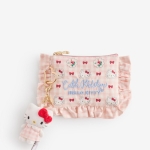 【Cath Kidston × Hello Kitty】　【Cath Kidston × Hello Kitty】フリルティッシュポーチ＆マスコットチャームセット
