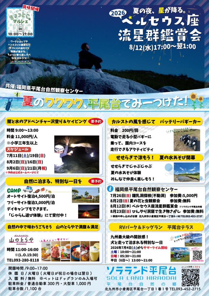 ペルセウス座流星群鑑賞会　ソラランド平尾台