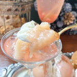 プティエトワール　桃のプリンアラモード