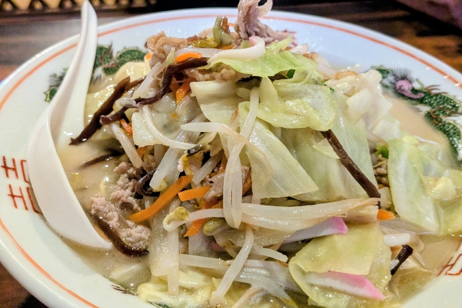 名物のちゃんぽんには野菜がたっぷり