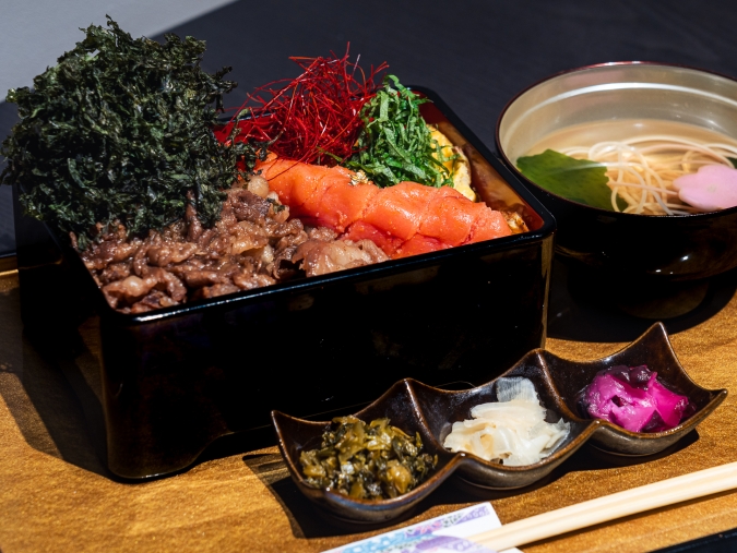 【天神ランチ】九州産A5ランク黒毛和牛を堪能！特上明太子付き贅沢な御膳（福岡市）