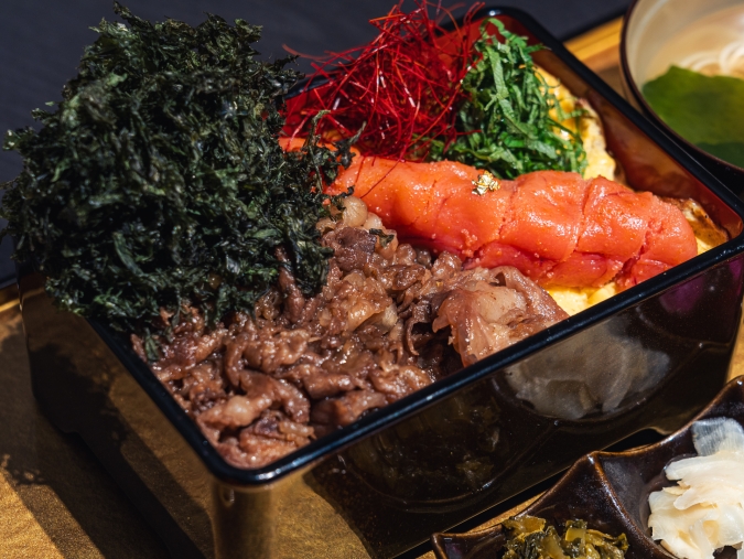 【天神ランチ】九州産A5ランク黒毛和牛を堪能！特上明太子付き贅沢な御膳（福岡市）