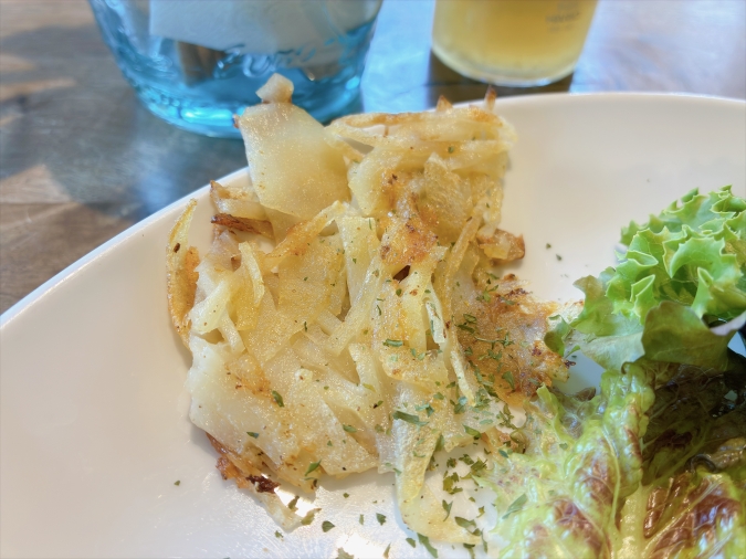 エッグカフェ　エッグベネディクトのハッシュドポテト