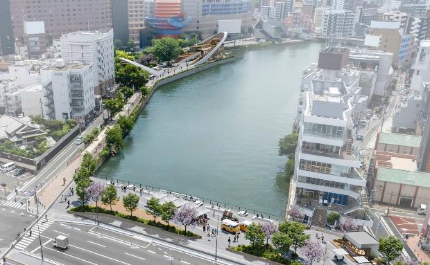 清流公園　北側プロムナード