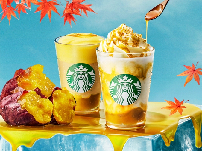 スターバックス『とろり蜜芋 紅はるか フラペチーノ®』『とろり蜜芋 紅はるか ムース ティー ラテ』