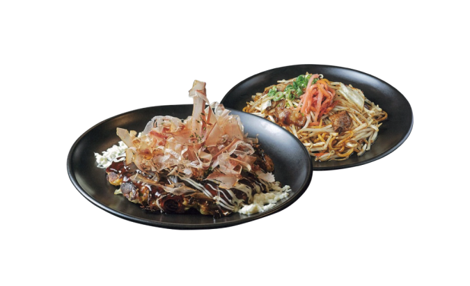 KUOHKA　アニバーサリーセット　OKOMUSU Paris ／ お好み焼きまたは焼きそば（1種選択）+ドリンク1杯