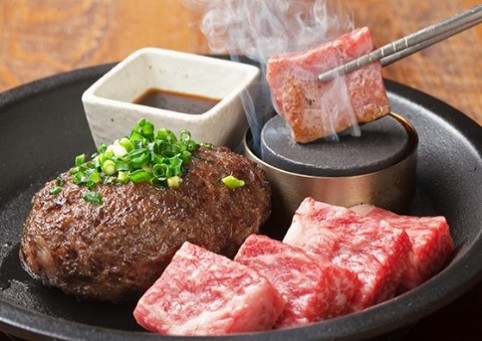 薪火焼きハンバーグ&佐賀・伊万里牛A5ランクステーキ