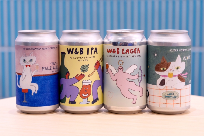 キャナルシティ博多イーストビル　W＆B -WAGYU ＆ CRAFT BEER- by AOZORA BREWERY　缶ビール